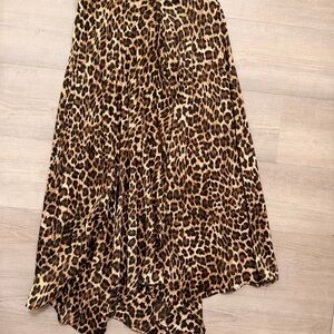 Zara Asymmetrical Leopard Print Skirt